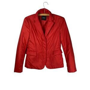 Statement Quilted Blazer Theory Red Puffer Jacket Coat Size P (XS) Tailored Bold